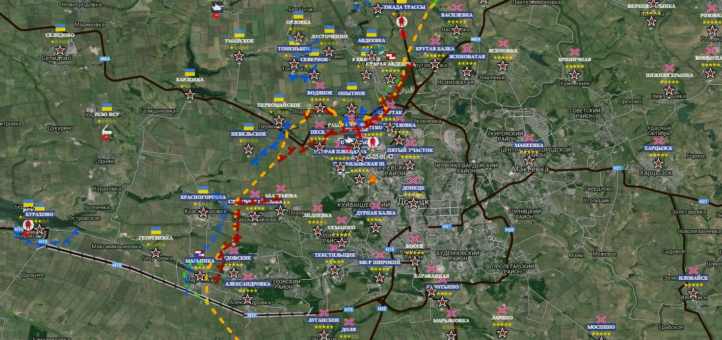 Карта военных действий новомихайловка