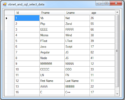 vb.net fill datagridview from sql server database