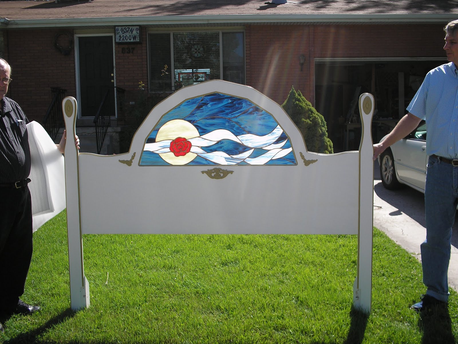 My Stained Glass Adventures Stained Glass in a Headboard