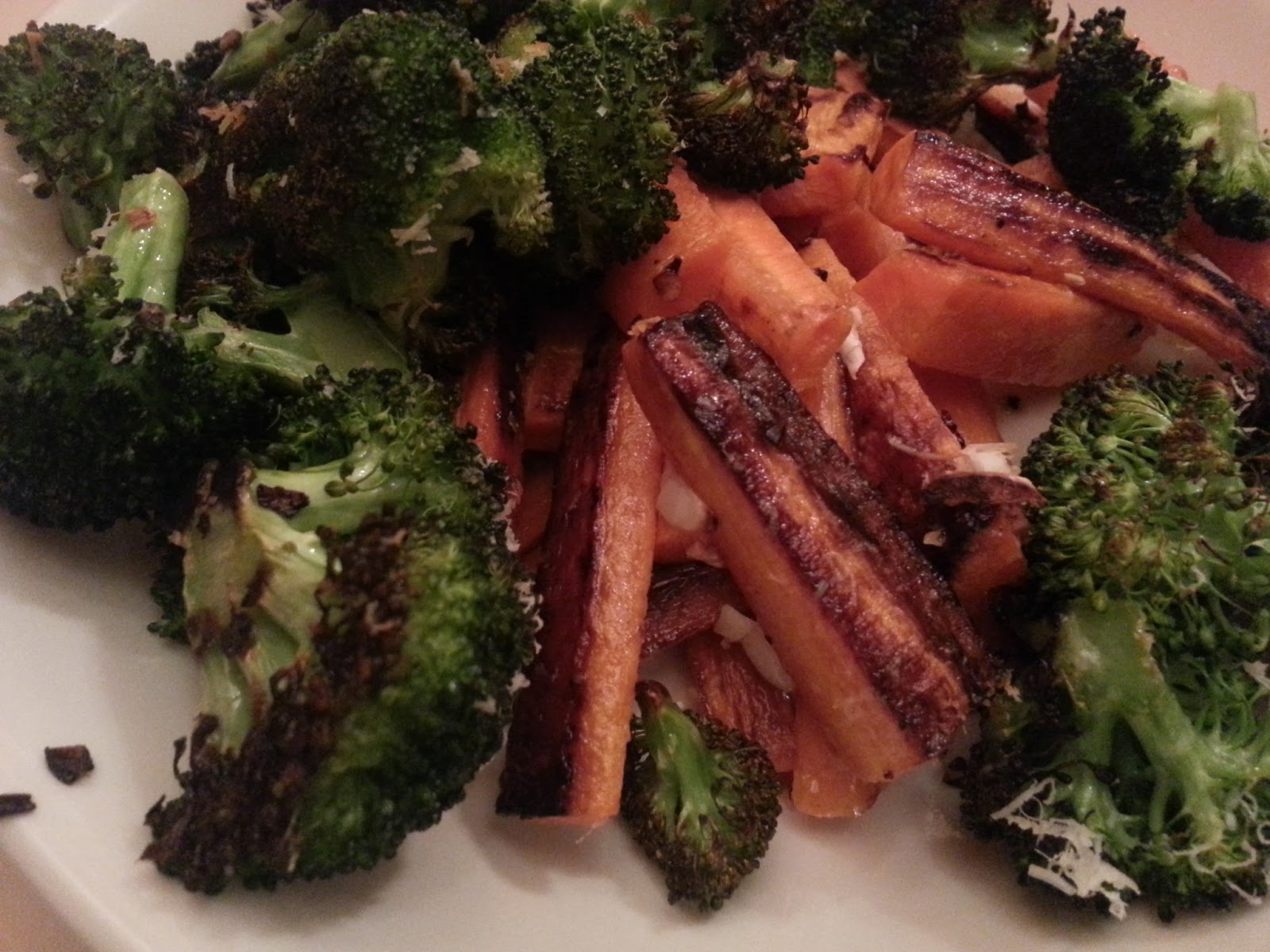 Peterson Palate Roasted carrots and broccoli