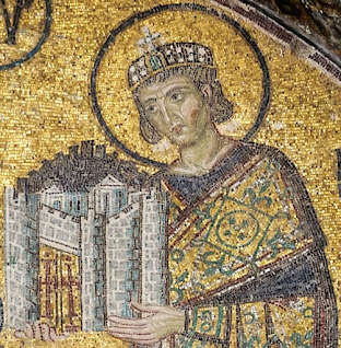 Ο Μέγας Κωνσταντίνος, μωσαϊκό στην Αγία Σοφία (Κωνσταντινούπολη), π. 1000