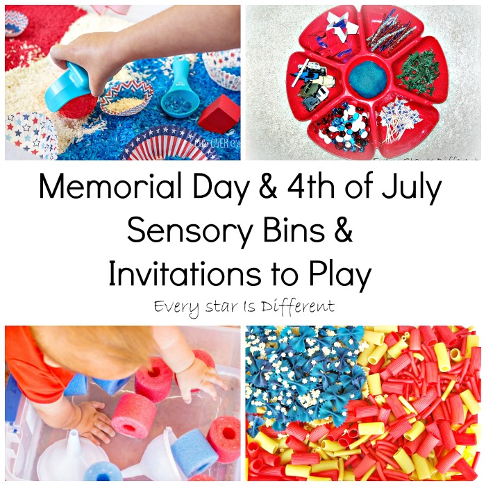 Memorial Day Sensory Bins and Invitations to Play