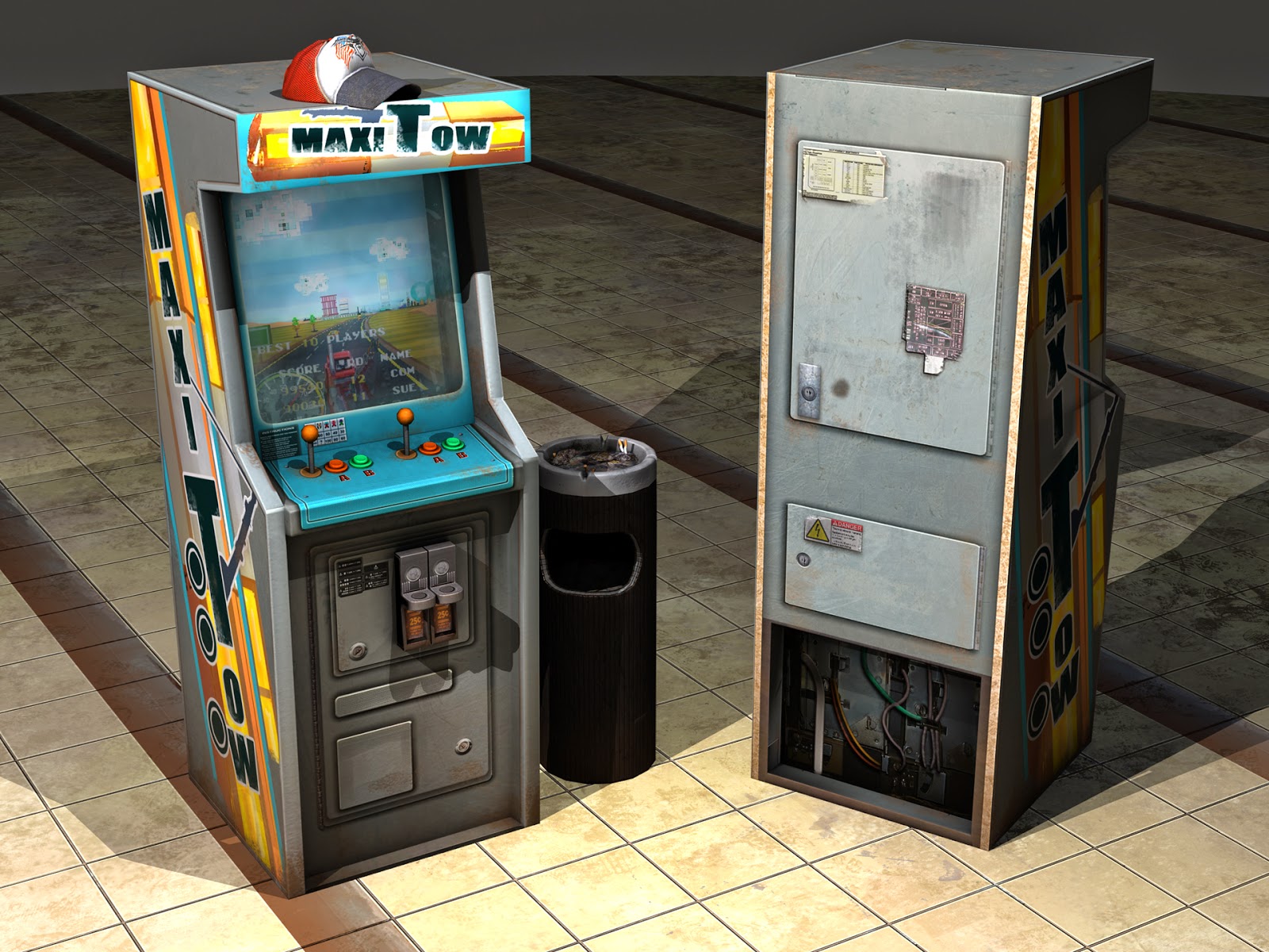 Gas Station Assets, 1980's setting 3D.