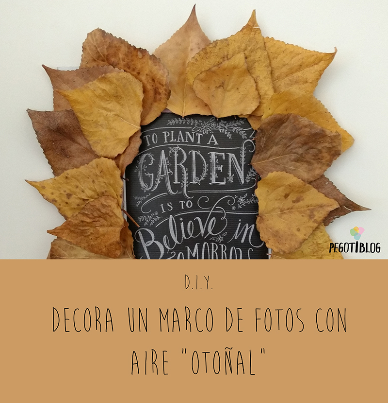 Decorar con hojas secas un marco de fotos - manualidades para otoño