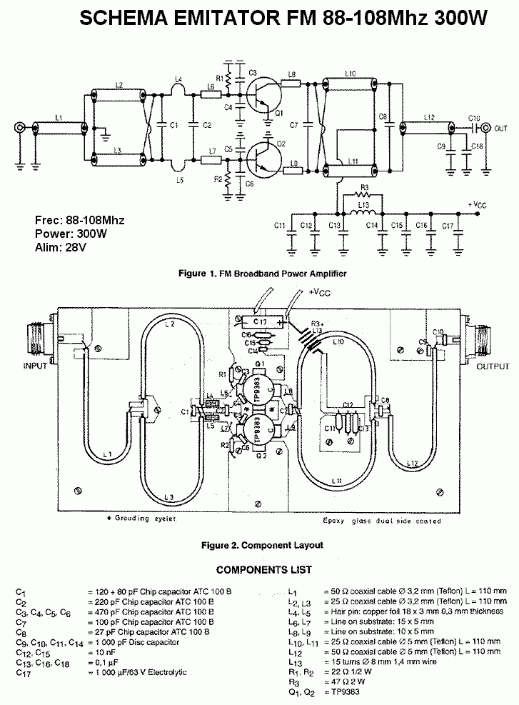300W RF Power Amplifier Circuit ~Circuit diagram