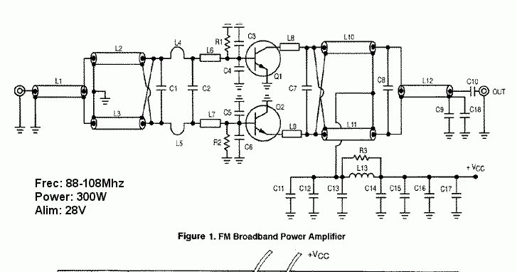 300W RF Power Amplifier Circuit ~Circuit diagram