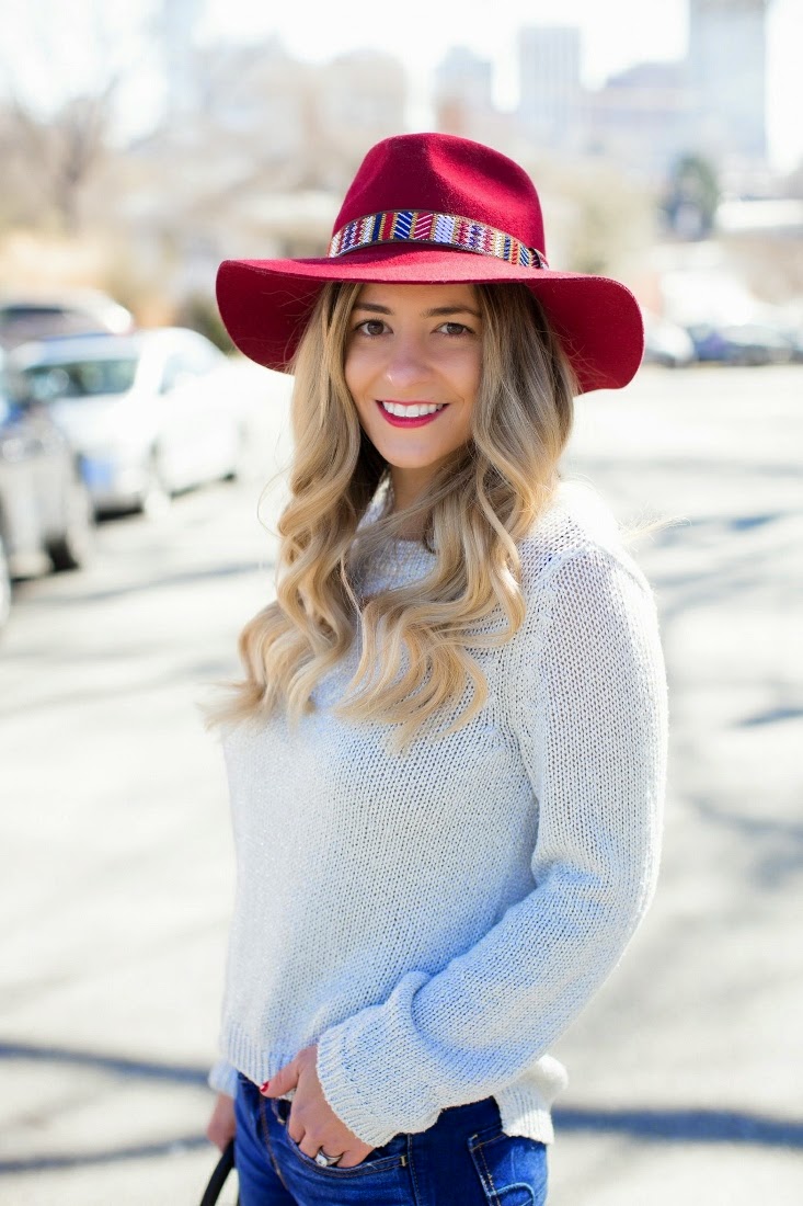 Bedazzles After Dark: Outfit Post: Red Fedora Hat & A Giveaway!