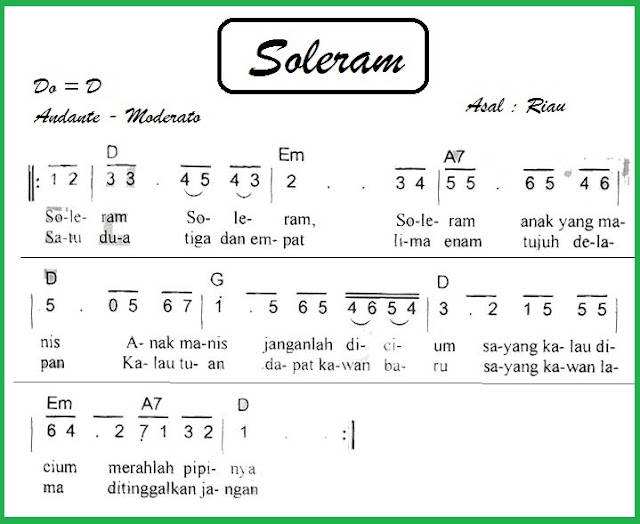 √ Dahsyat dan Mendunia !! Lirik Lagu Soleram, Beserta √ Dahsyat dan Mendunia !! Lirik Lagu Soleram, Beserta