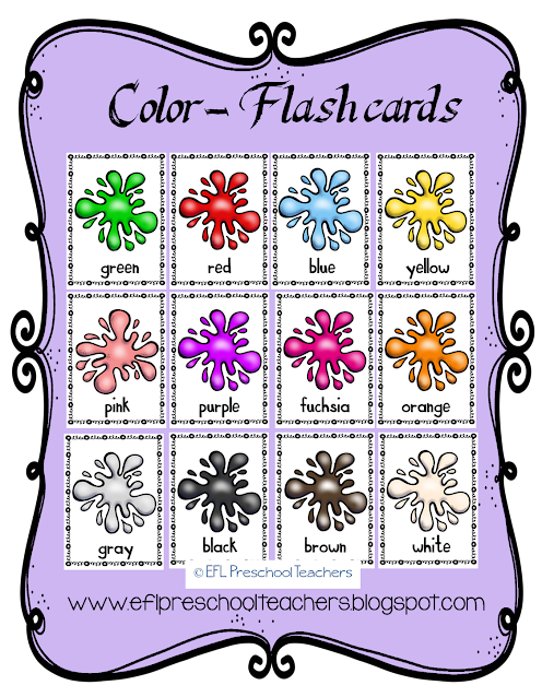 colours vocabualry flashcards