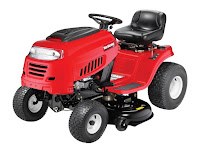 Yard Machines 420cc 13B2775S000 42" Riding Lawn Mower, with 15.5 HP Powermore 4-cycle OHV engine, 42" 2-bladed stamped steel cutting deck, cutting height range 1-4". Electric key start. Shift on the Go Drive system with 7 speed selections