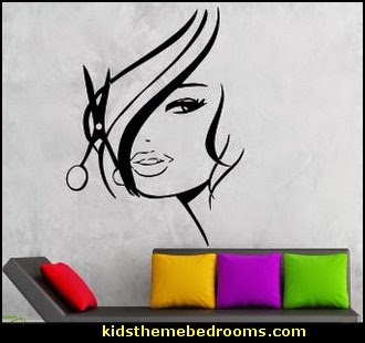 decorating ideas beauty salon theme - Makeup Room Decor - hair and make up decorations - Decals for salon - beauty salon theme makeup-related products