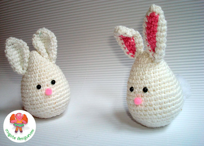 Foto de conejo en forma de huevo de pascua - Patrón gratuito de Migote Amigurumi