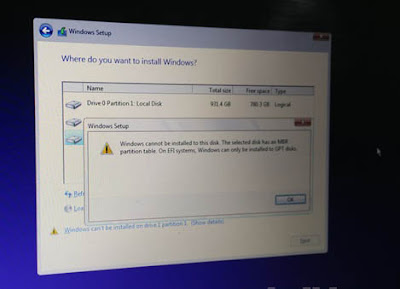 Solusi Windows Cannot Be Installed To This Disk Windows 10 3