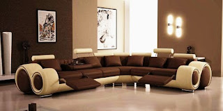 Decorating Ideas Living Room With A Sofa Model Brown Color