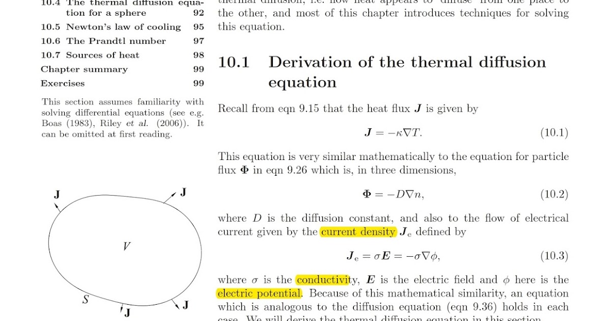 Tópicos de Física Moderna cap 10 The thermal diffusion equation
