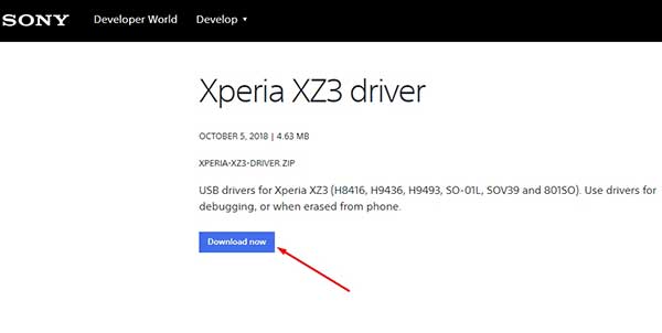 Download Sony Xperia USB Drivers for all models