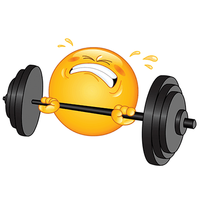 Tell your friends that you’re working out and pumping up those muscles. Emoji lifting weights