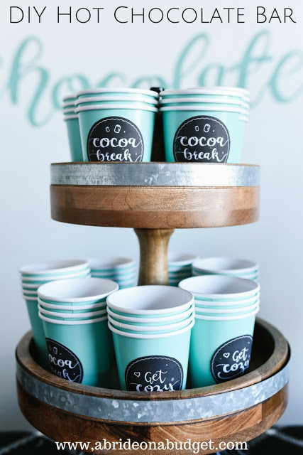 DIY Hot Chocolate Bar by A Bride on a Budget hot chocolate bar wedding idea