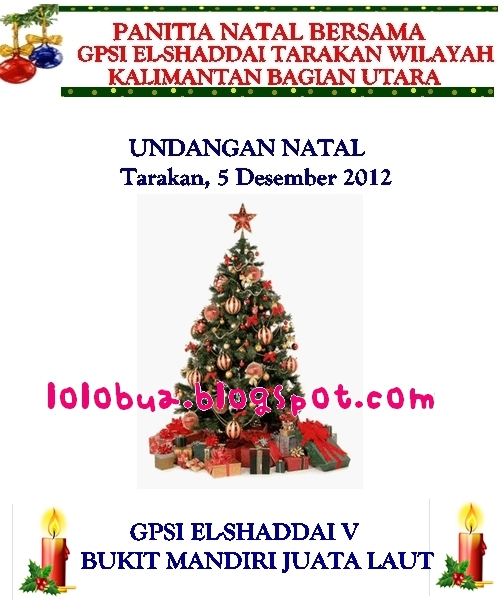 buat undangan natal gereja, pohon natal,GPSI El_Shaddai Tarakan, Gereja