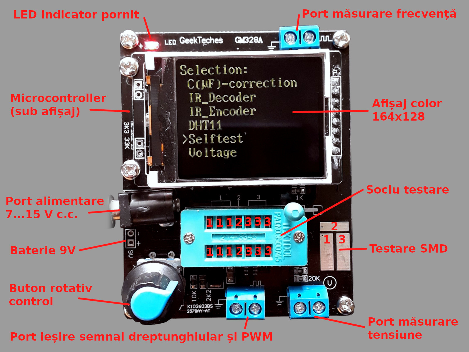 Utilizarea testerului de componente GM328A · One Transistor [RO]