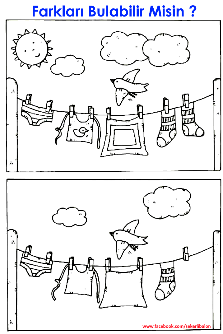Spot the Difference – Worksheet Can you spot the 5 differences