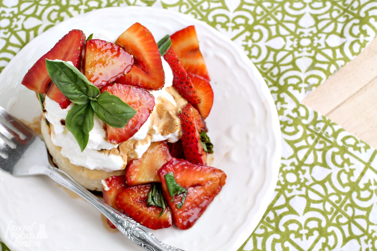 Frugal Foodie Mama Strawberry Basil Sour Cream Shortcakes