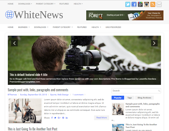 WhiteNews Blogger Template