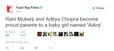 यश राज फ़िल्म्स के ऑफ़िशियल अकाउंट से भी ट्वीट