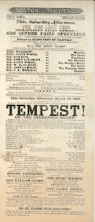 A playbill for "The Tempest."
