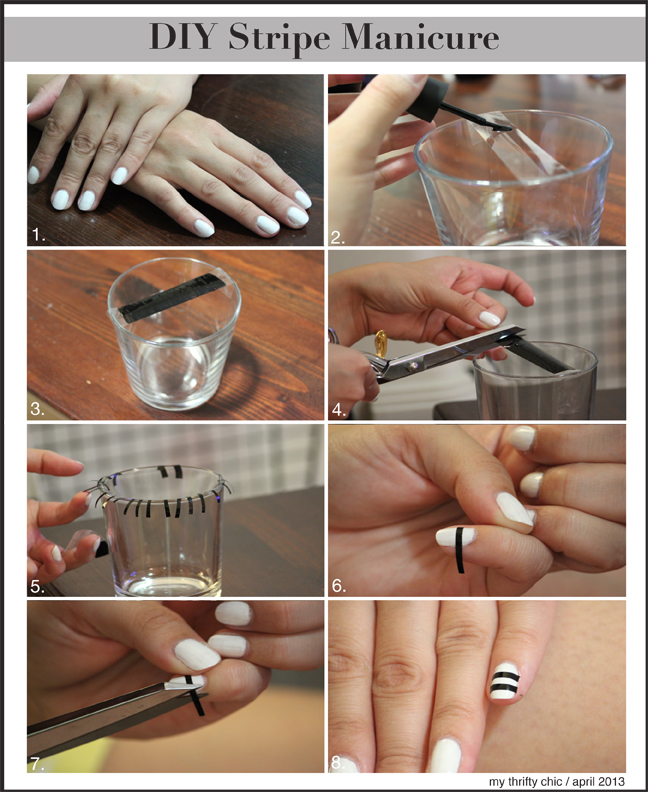 my thrifty chic: DIY Stripe Manicure