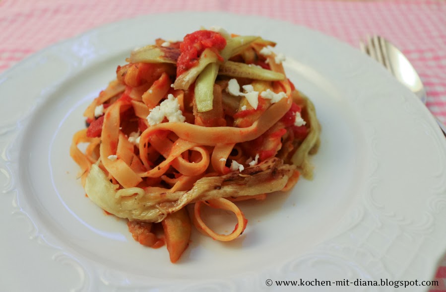 Tagliatelle alla Norma Cooking with Diana