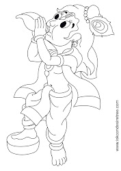 krishna drawing cartoon draw pencil line conch sketch drawingartpedia blowing bhagavat bhikaji chintan das lived lives well