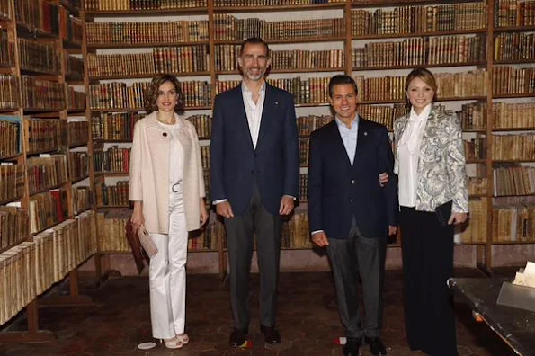 Queen Letizia of Spain and King Felipe of Spain, Mexican President Enrique Pena Nieto and his wife Angelica Rivera visit the colonial Museum of Guadalupe in Guadalupe