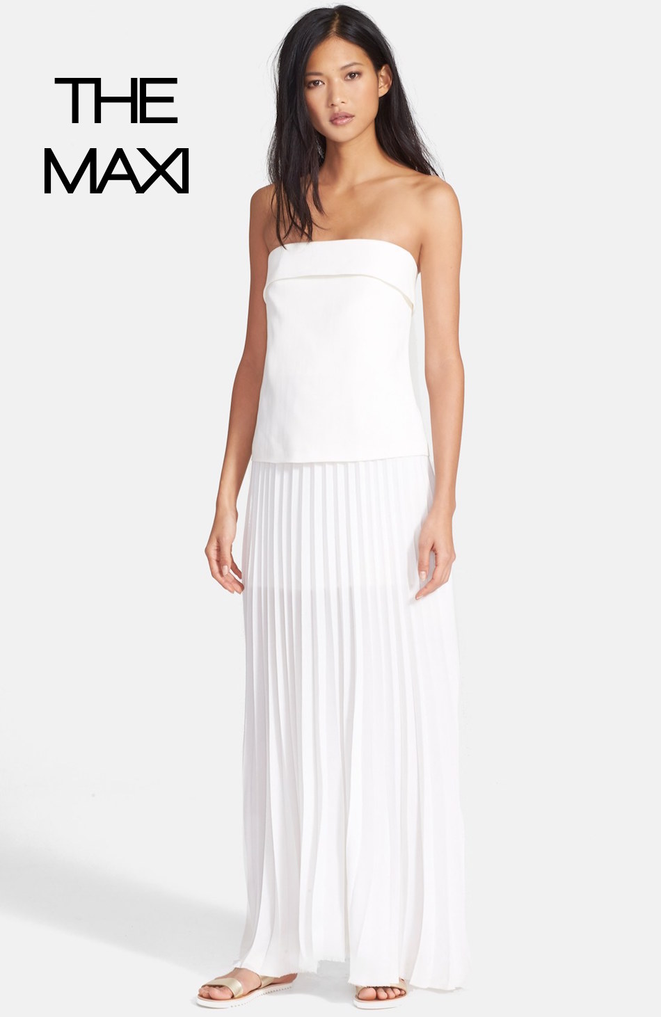 A.L.C. 'Brock' Strapless Crepe Maxi Dress