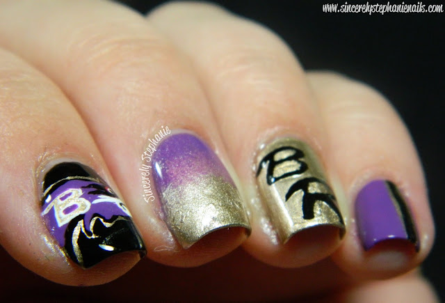 baltimore ravens nail art