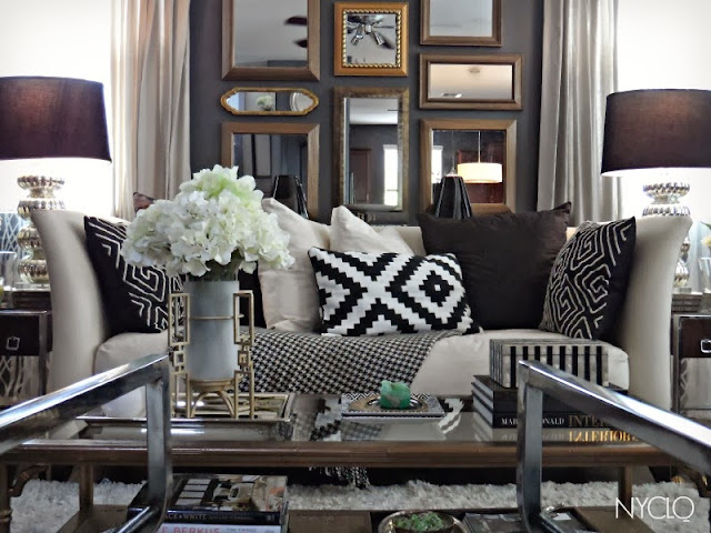 FOCAL POINT STYLING: HOW TO CREATE A GOLD MIRROR GALLERY WALL FOCAL POINT