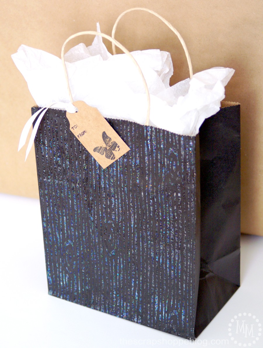 wood grain gift bag