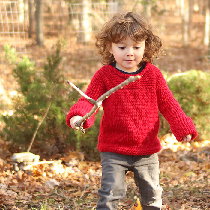 Easy Toddler Sweater Free Knitting Pattern - Gina Michele