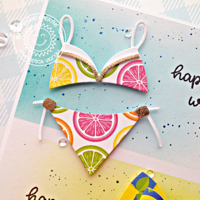 Sunny Studio Stamps: Sweater Vest Dies Loopy Letter Dies Breakfast Puns Happy Thoughts Cards by Mona Toth and Franci Vignoli