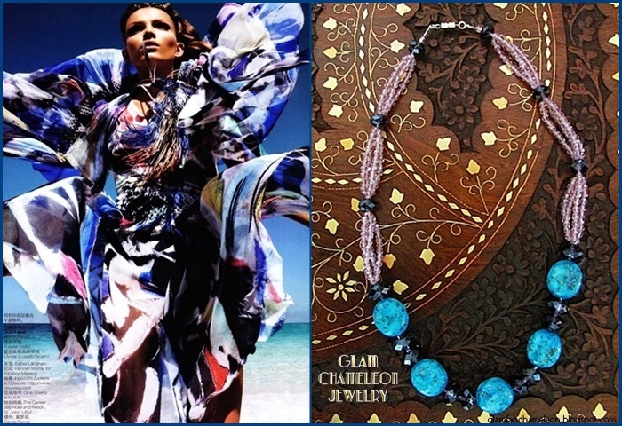 Glam Chameleon Jewelry blue sesame jasper necklace