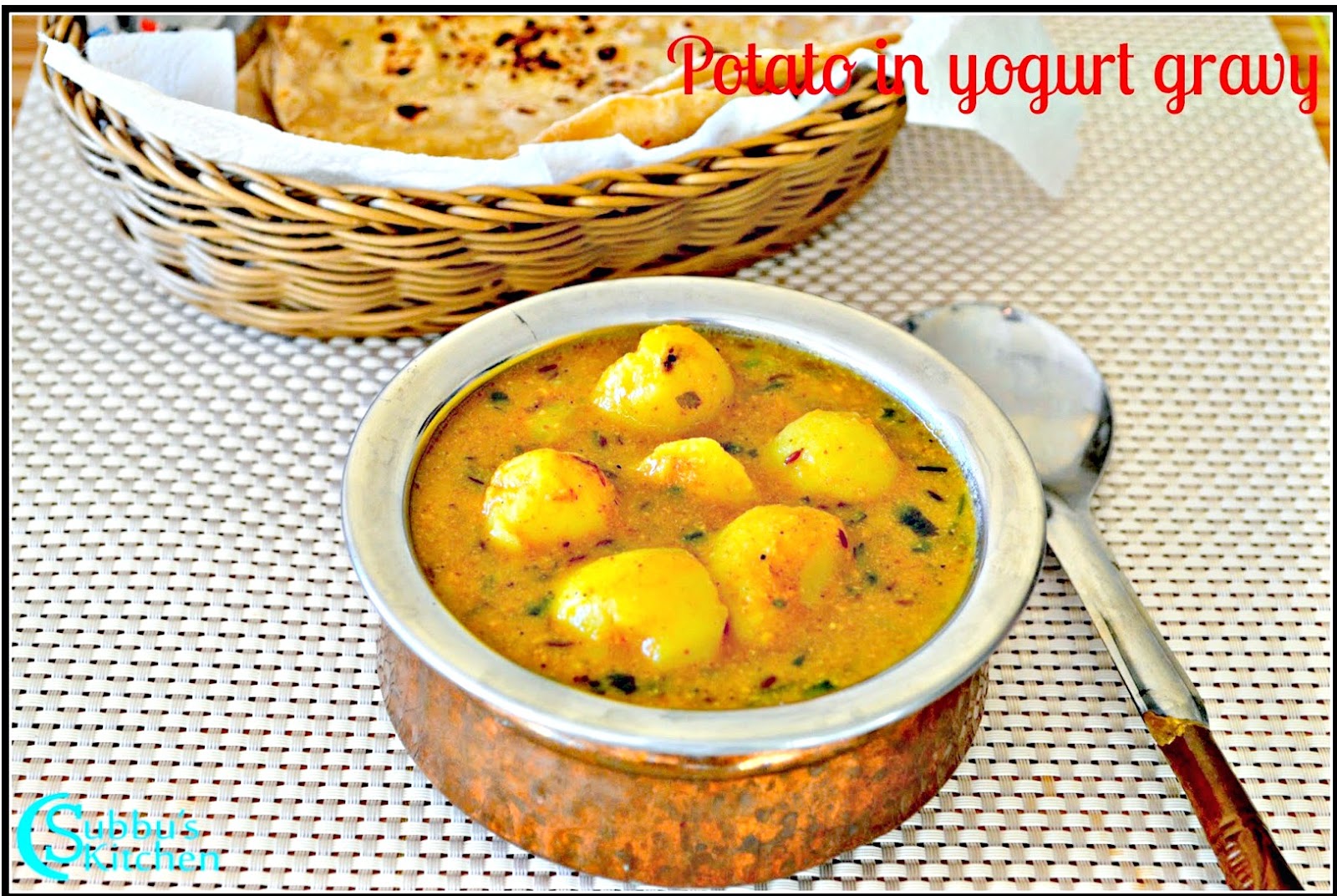 PotatoCurd Gravy Recipe Potato in Yogurt Gravy Recipe Subbus Kitchen
