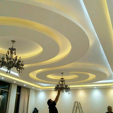 Gypsum Board False Ceiling Designs With Indirect Lighting For