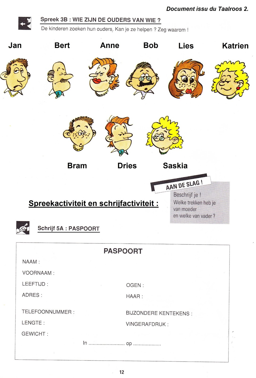Extra ;) Iemand beschrijven Apprentissage du vocabulaire 1.