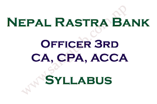 Nepal Rastra Bank Syllabus Officer 3rd CA CPA ACCA