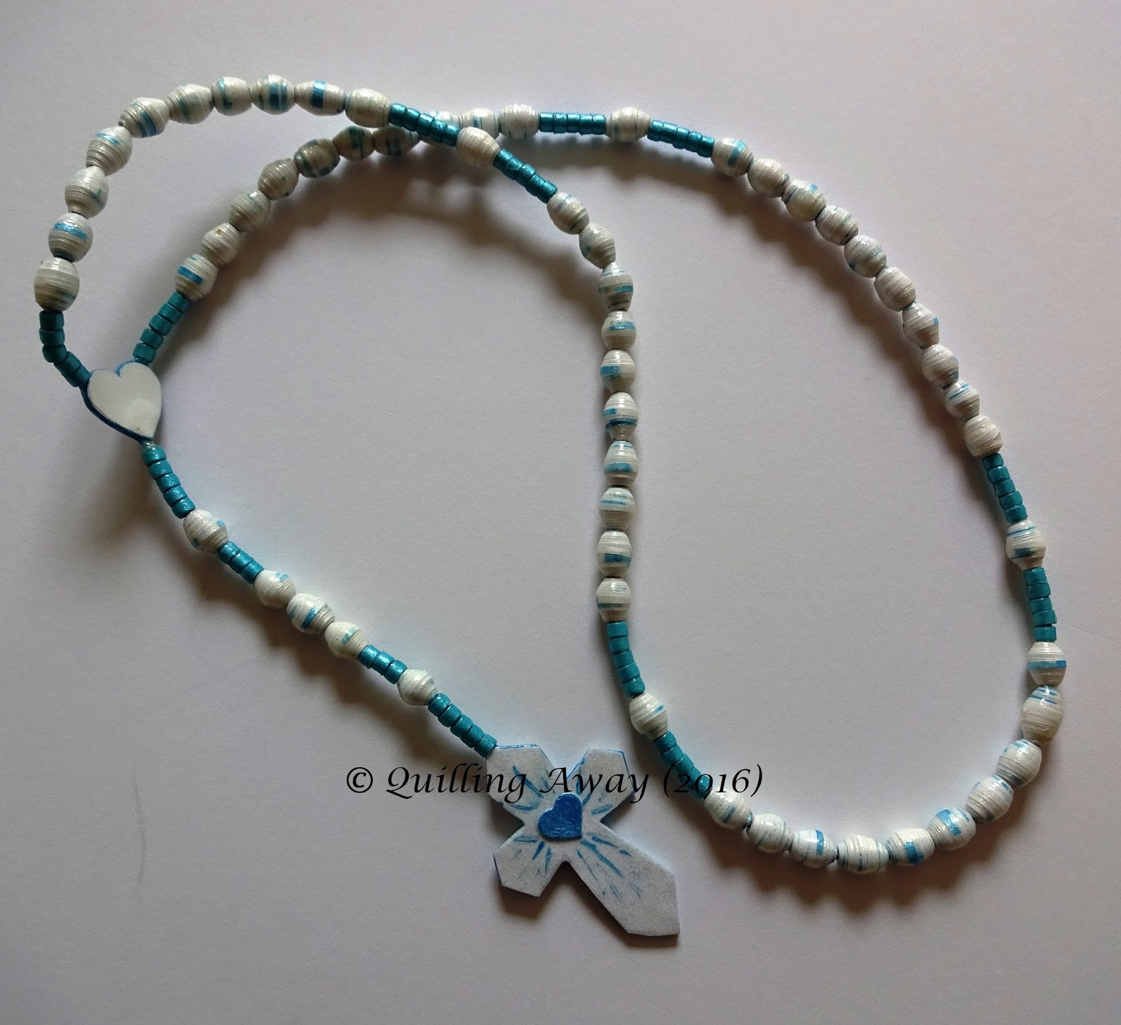 Quilling Away Paper bead rosary, Catholic prayer beads