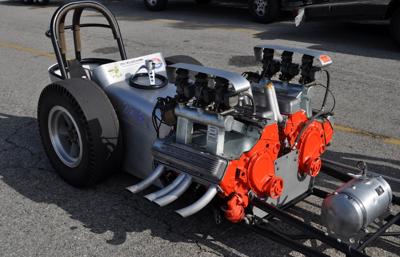 Double engined dragster at Mooneyes Xmas Party 2012 Automotives Magazine