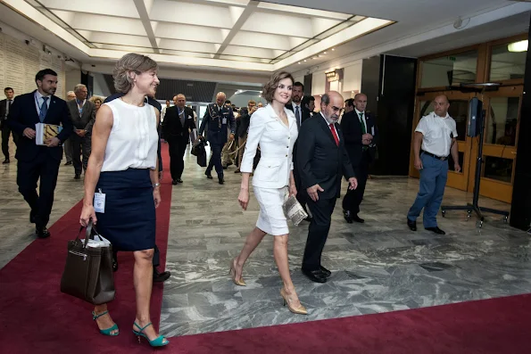 Spanish Minister of Food and Agriculture Isabel Garcia Tejerina, FAO Director-General Jose Graziano da Silva and Queen Letizia Of Spain arrive at the FAO Headquarters as she is named FAO Special Ambassador for Nutrition