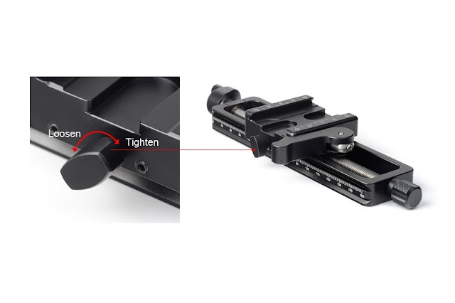 Sunwayfoto MFR-150 Macro Focusing Rail carriage brake detail