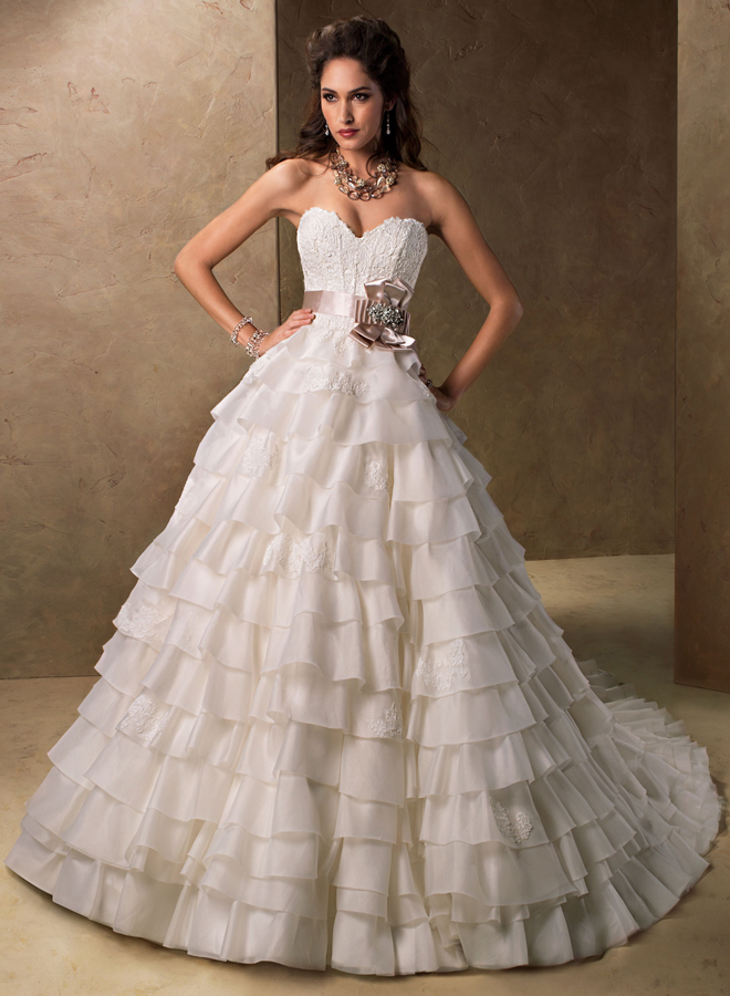 Gathered Skirt Wedding Dress 15