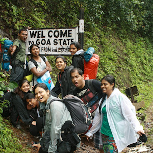 Entering Goa state, Dudhsagar water falls trekking